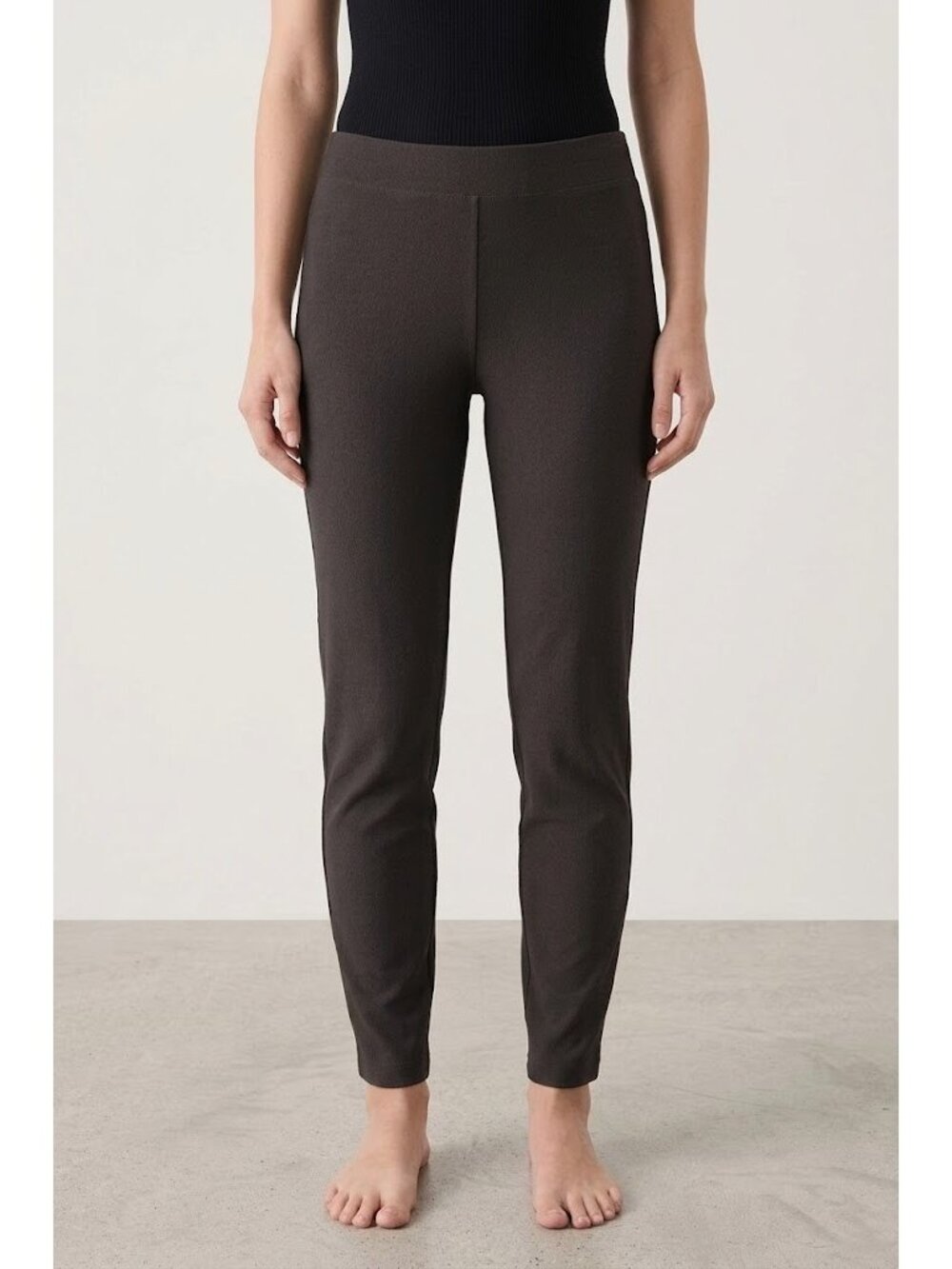 NWT Eileen Fisher Slim Ankle in Cocoa Washable Stretch Crepe Pull-on Pants M